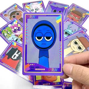54PCS Sprunki 만화 카드 1 상자 Kawaii Spronki는 게임 카드를 수집합니다. Anime Self Made Squirtle Cards 선물 완구