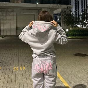영국 Sy-world 의류 청소년 힙합 남성/여성 streetwear 풀오버 탑/긴 바지 캐주얼 조깅 트랙 슈트 후드 바지