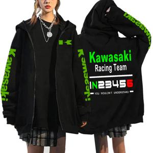 가와사키 오토바이 로고 남자 새로운 지퍼 까마귀 2025 봄 가을 Y2K 패션 남성 운동복 2025 새로운 스포츠 여성 자켓 코트