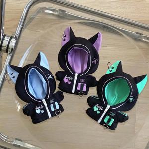 10cm 면 인형 사이버 펑크 시리즈 미래 지향적인 귀여운 고양이 재킷은 멋진 3색 인형 옷 장식 선물로 대체 가능