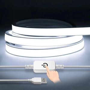5V USB LED 스트립 조명 1-4M 네온 플렉시블 방수 조명, 터치 모션 센서 스위치 포함, TV 백라이트 침실 조명용