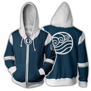애니메이션 아바타 마지막 Airbender 3D 인쇄 후드 남성 여성 패션 스웨터 지퍼 까마귀 코스프레 Tracksuits 남자 자켓 코트