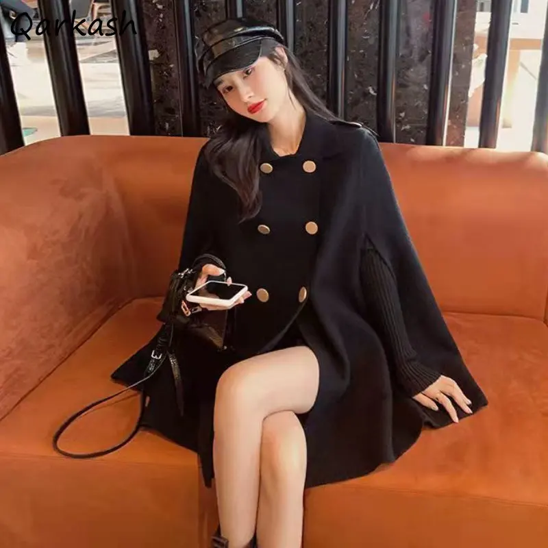 여성용 롱 블렌드 캐주얼 아웃웨어, 올 매치 무제, 데일리 솔리드 하라주쿠 BF 템퍼러먼트, 가을 겨울 디자인, 신상