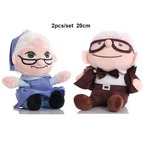2 개/대 15/20cm Brinquedos 영화 UP 칼 할아버지 할머니 만화 인형 부드러운 플러시 장난감 칼 플러시 어린이 선물