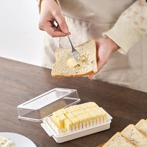 1/2PCS 버터 커터 상자 뚜껑이있는 치즈 버터 보관 상자 버터 접시 스틱 냉장고 주방 가제트 용 버터 용기