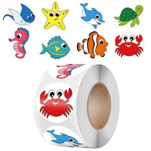 100-500PCS 새로운 어린이 스티커 한국어 편지지 롤링 만화 동물 스티커 롤 작은 포장 스티커 Photocard 장식