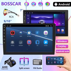 BOSSCAR 7 9 10 인치 멀티미디어 플레이어 GPS WIFI 무선 CarPlay 안드로이드 자동 Android13 2 Din FM 라디오 스테레오 수신기 플레이어