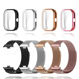 TPU 케이스 + Xiaomi Redmi Watch 5 용 금속 스트랩 4 밴드 소프트 케이스 Redmi Watch 4 5 용 자기 시계 밴드 밀라노 루프 팔찌