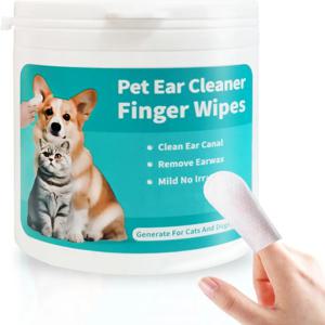 반려동물 귀 닦이, 고양이 및 개용 손가락 닦이, 부드럽고 쉬운 귀 청소 패드, 정사이즈 진정 오도용 반려동물 용품