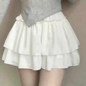 여름 카와이 화이트 볼 가운 스커트 여성 패션 슬림 피트 미니 스커트 Giris Y2k 모든 경기 탄성 높은 허리 블랙 Faldas Goth