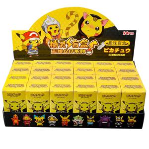 뜨거운 판매 24Pcs 포켓몬 클래식 애니메이션 캐릭터 피카추 블라인드 박스 키 체인 다채로운 생일 서프라이즈 장난감 어린이 선물