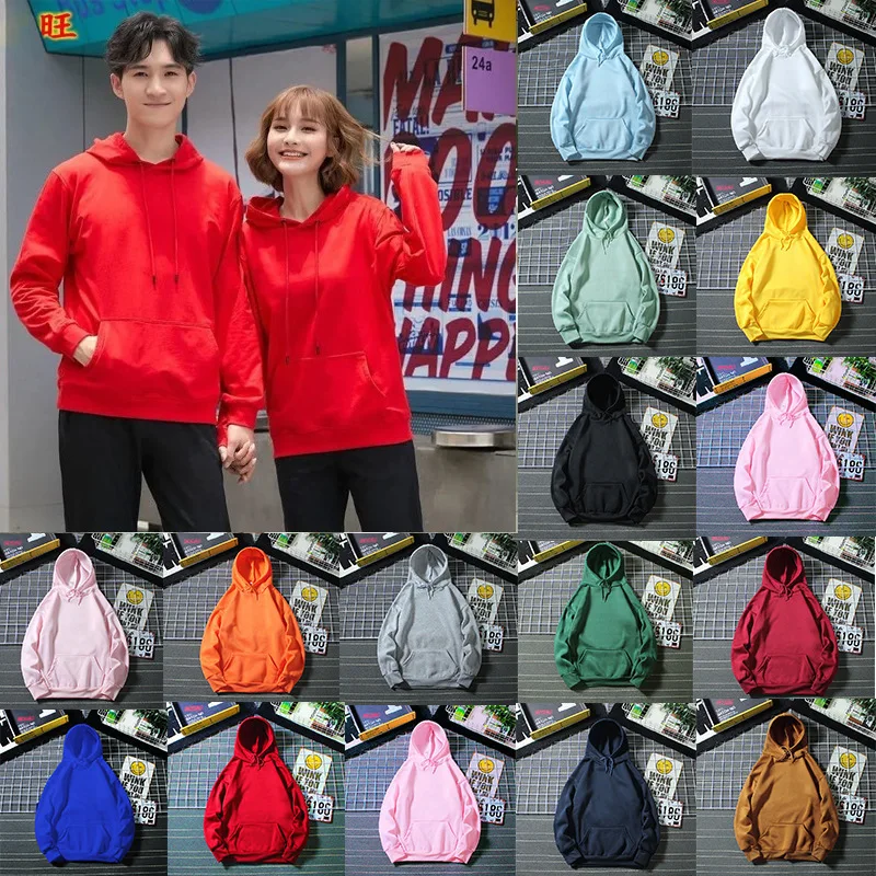 캐주얼 후드 여성 남성 스웨터 2025 솔리드 컬러 연인 가을 봄 긴 소매 Hoody Crewneck 풀오버 여성 의류