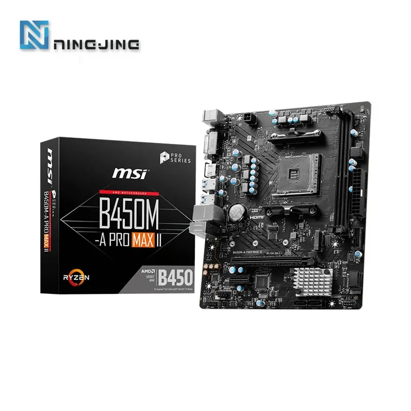 MSI AMD B450M-A PRO MAX II 마더보드, 듀얼 채널 DDR4 메모리, M.2 SATAIII USB3.2 지지대 R9 CPU 소켓 AM4 메인보드, 신제품