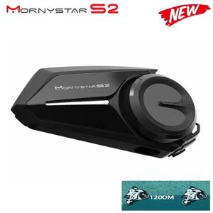Monystar 헬멧 헤드셋 S2 오토바이 블루투스 인터콤 2 라이더 1200M Intercomunicador Moto Interphone BT 5.1 방수 Bi