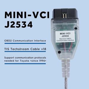 토요타 TIS Techstream V18.00.008 미니 VCI FTDI FT232RL 칩 J2534 OBD2 자동차 진단 케이블 (2023년 2월까지)
