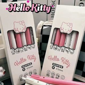 6Pcs Sanrio 젤 펜 헬로 키티 Kuromi Pachacco 학생 시험 펜 빠른 건조 사무실 서명 펜 학교 용품 편지지 상