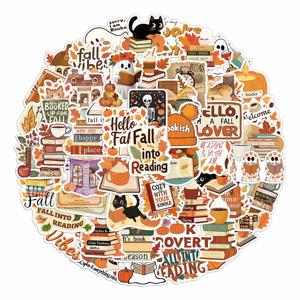50PCS Bookish 가을 낙서 스티커 만화 귀여운 유령 책 낙서 DIY 책 노트북 스티커