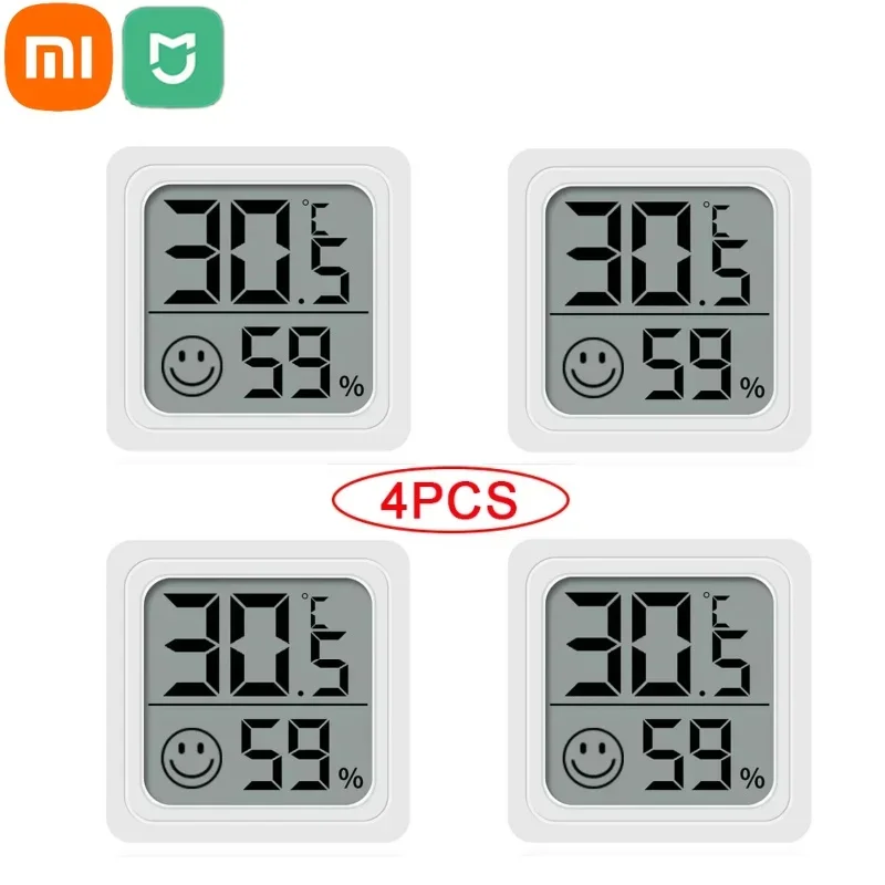 샤오미 미니 LCD 디지털 온도계 습도계, 실내 온도 습도 계량기 센서 게이지, 기상 관측소 4 개 세트
