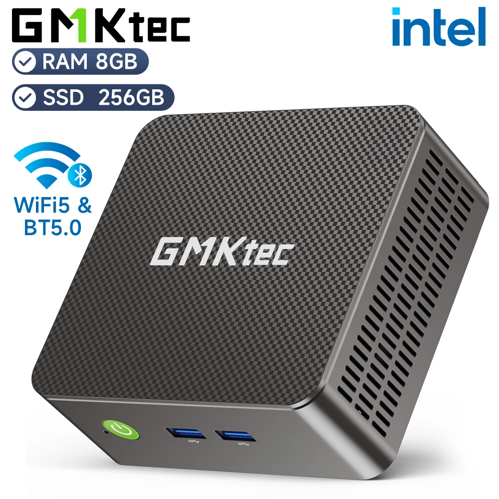 GMKtec G3 AL 미니 PC Intel Celeron 5205U Windows 11 Pro 8GB RAM 256GB ROM 듀얼 HDMI 데스크탑 미니 컴퓨터 WiFi 5 BT4.2