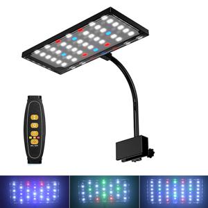 USB 수족관 LED 조명 전체 스펙트럼 수생 식물 성장 램프 물고기 탱크 조정 가능한 밝기 디밍 가능 시간 360 °   회전 가능한 조명