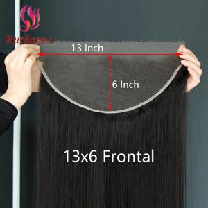 13x6 레이스 정면 스트레이트 100% 인간의 머리카락 투명 레이스 클로저 Pre-Plucked Hairline 브라질 버진 헤어 소프트 여성용