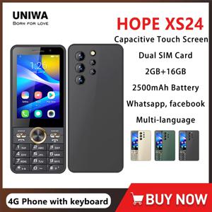 UNIWA HOPE XS24 4G 터치스크린 키패드폰 안드로이드 8.1 듀얼심 3.5인치 2GB+16GB 2500mAh 휴대폰 와카시톡폰 하프터치