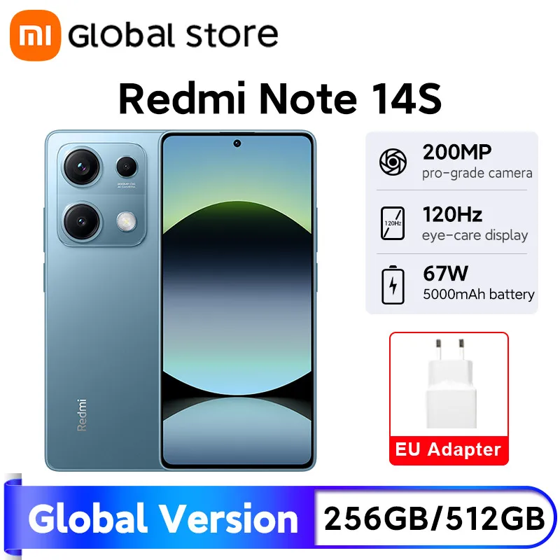 글로벌 버전 Redmi Note 14S MediaTek Helio G99 Ultra 200MP 프로급 Al 카메라 시스템 6.67