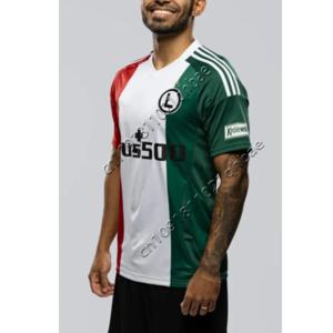 폴란드 남자 축구 유니폼 Legia Warsaw 클래식 플러스 500 축구 유니폼 성인/아동 통기성 대형 훈련 유니폼