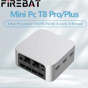 FIREBAT T8 Pro Intel N100 미니 PC Windows 11 16GB DDR5 512GB SSD 듀얼 기가비트 이더넷 포트 WIFI5 BT4.2 4K HD 다기능 PC