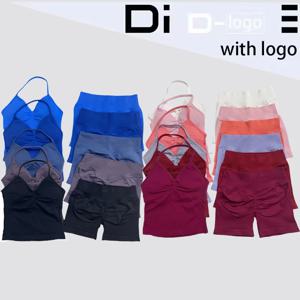 임팩트 2피스 짐 세트 Dfyoga 롱라인 스트래피 탑 & 심리스 스크런치 힙업 숏 트레이닝 투피스 요가 세트 의상