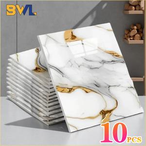 10PCS 방수 3D 세라믹 타일 스티커 가짜 대리석 자기 접착제 벽 바닥 시트 홈 혁신 장식 사용