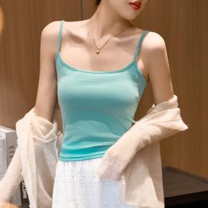 여름 여성용 코튼 캐미솔 조끼, 섹시, U넥, 백리스, 쇼트 스타일, 이너 레이어, 베이스 레이어, 아우터 레이어