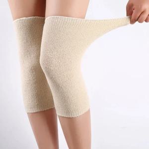 1 쌍 긴 캐시미어 따뜻한 Kneepad 양모 무릎 지원 남성 여성 사이클링 길이 보호대 패드