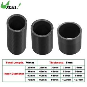 UXCELL 25mm-127mm ID 고성능 스트레이트 실리콘 커플러 파이프 강화 스트레이트 호스 터보 흡기 파이프 블랙