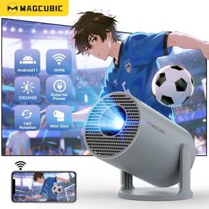 Magcubic 프로젝터 4K 안드로이드 11 HY300 Pro 듀얼 Wifi6 290ANSI Allwinner H713 BT5.0 1280*720P 시네마 야외 휴대용 프로젝터