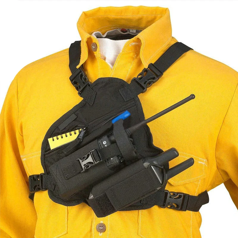 BAOFENG & ABBREE 라디오 가슴 가방 하네스 홀더 Baofeng UV-5R UV-82 BF-888S UV-13 Pro 워키 토키 용 조절 가능한 팩 운반 케이스