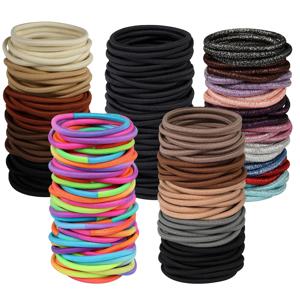 10/50pcs 4mm 믹스 컬러 블랙 손상 없음 Elastics 헤어 타이 밴드 리그 포니 테일 홀더 남성용 여성용 소녀 및 소년 대량