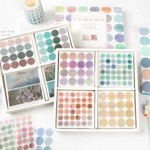 25 pcs 수채화 폴카 도트 스티커 DIY 정크 저널링 액세서리 스크랩북 컬러 라벨 Washi 스티커 편지지 선물