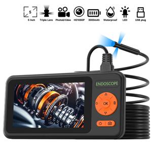 산업용 내시경, HD1920, 5.0MP 자동 초점 카메라, HD1080P, 싱글 듀얼 트리플 USB, 자동차 검사 보어스코프, 사진 촬영, 5 인치 스크린