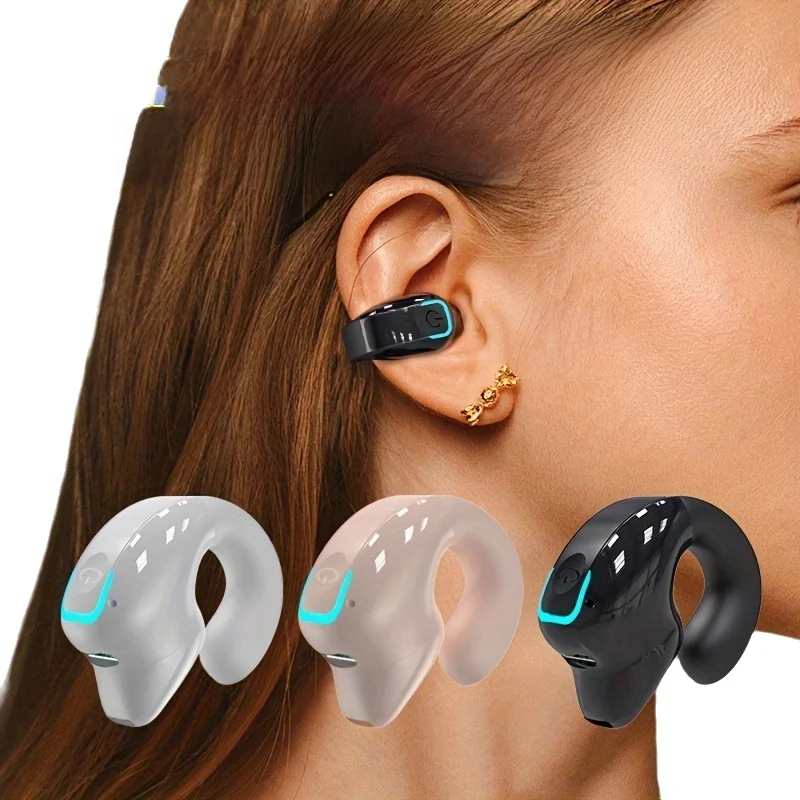 무선 블루투스 헤드폰 골전도 헤드셋, 이어폰 클립, 하이 퀄리티 TWS Auriculares, 스포츠 노이즈 캔슬링, 마이크 포함