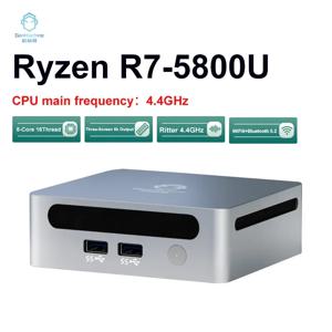 GenMachine 새로운 AMD Ryzen 7 5800U Windows 11 미니 PC DDR4 16/32GB 256/512GB SSD WIFI6 RTL8852, BT5.2 데스크탑 게임용 컴퓨터