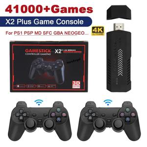 HD 레트로 비디오 게임 콘솔 무선 컨트롤러 TV 50 에뮬레이터, PS1, N64, DC 256G, 128G, 64G, X2 Plus GD10 Pro, 4K 게임 스틱, 3D