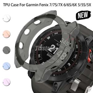 Garmin Fenix ​​6 6S 6X Pro 7 7S 7X Pro 5 5S 5X Plus Garmin 시계 슬림 커버 용 소프트 보호 케이스 용 투명 TPU 케이스