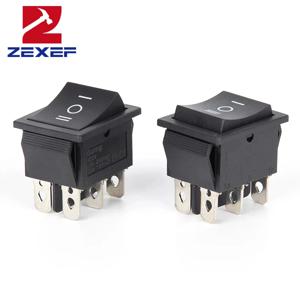 2PCS 로커 스위치 6 핀 3 위치 ON/Off/ON AC 20A/125V 16A/250V DPDT 자동차 보트 블랙 스위치