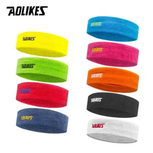 AOLIKES 남성용 고품질 면화 땀 머리띠 스웨트 밴드 여성 요가 헤어 밴드 머리 땀 밴드 배구 테니스