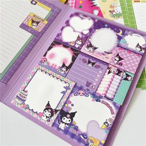 카와이 만화 헬로 키티 붙여 넣기 스티커 메모 Mymelody Cinnamoroll 귀여운 Kuromi 노트 학생 학교 사무실 문구