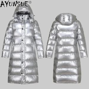 AYUNSUE 남성용 겨울 파카 재킷, 남성용 후드 의류, 광택 다운 재킷, 30 두꺼운 코트, 남성 옴므 조끼, LXR956