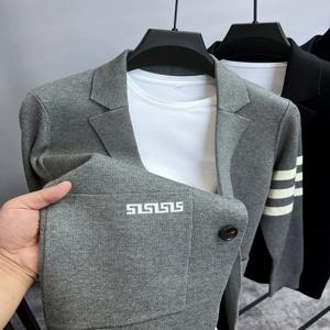 프리미엄 브랜드 남성 스웨터니트 가디건 가을 겨울 잘 팔리다패션 스트라이프 디자인 한국식 맞춤 캐주얼 보온 외투