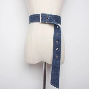 여성 빈티지 블루 데님 코르셋 여성 Cummerbund 코트 허리띠 드레스 Decration 와이드 벨트 J1052