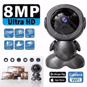 8MP Wifi 감시 로봇 카메라 PTZ 보안 베이비 모니터 양방향 오디오 컬러 야간 투시경 홈 IP 카메라 AI 스마트 추적